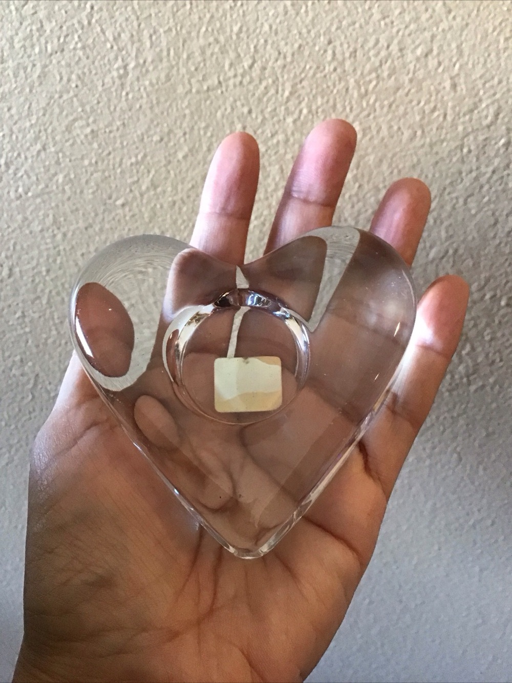 Vintage Oscar De La Renta Austrian Crystal Heart Candleholder